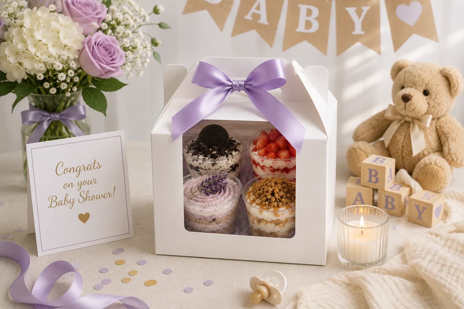 Baby Shower Tres Bar celebration setup